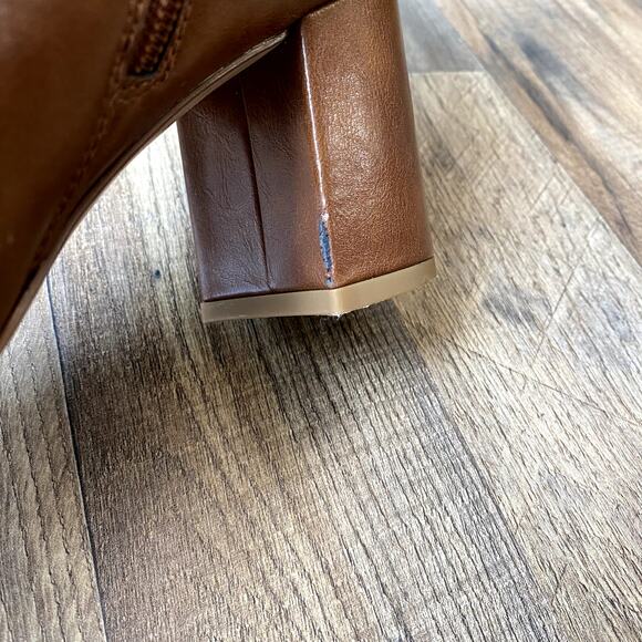 Michael By Michael Shannon Giselle Women's Cognac Ankle Boots Block Heel 11 - Picture 6 of 10